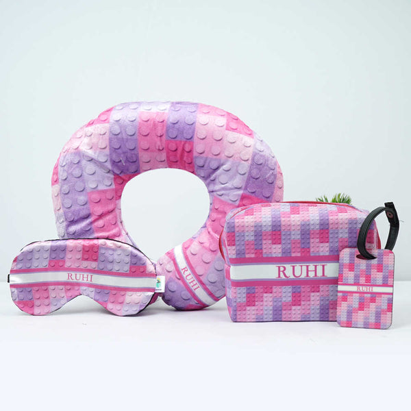 Personalised Puzzle Printed Neck Pillow Combo Gift Set for Kids